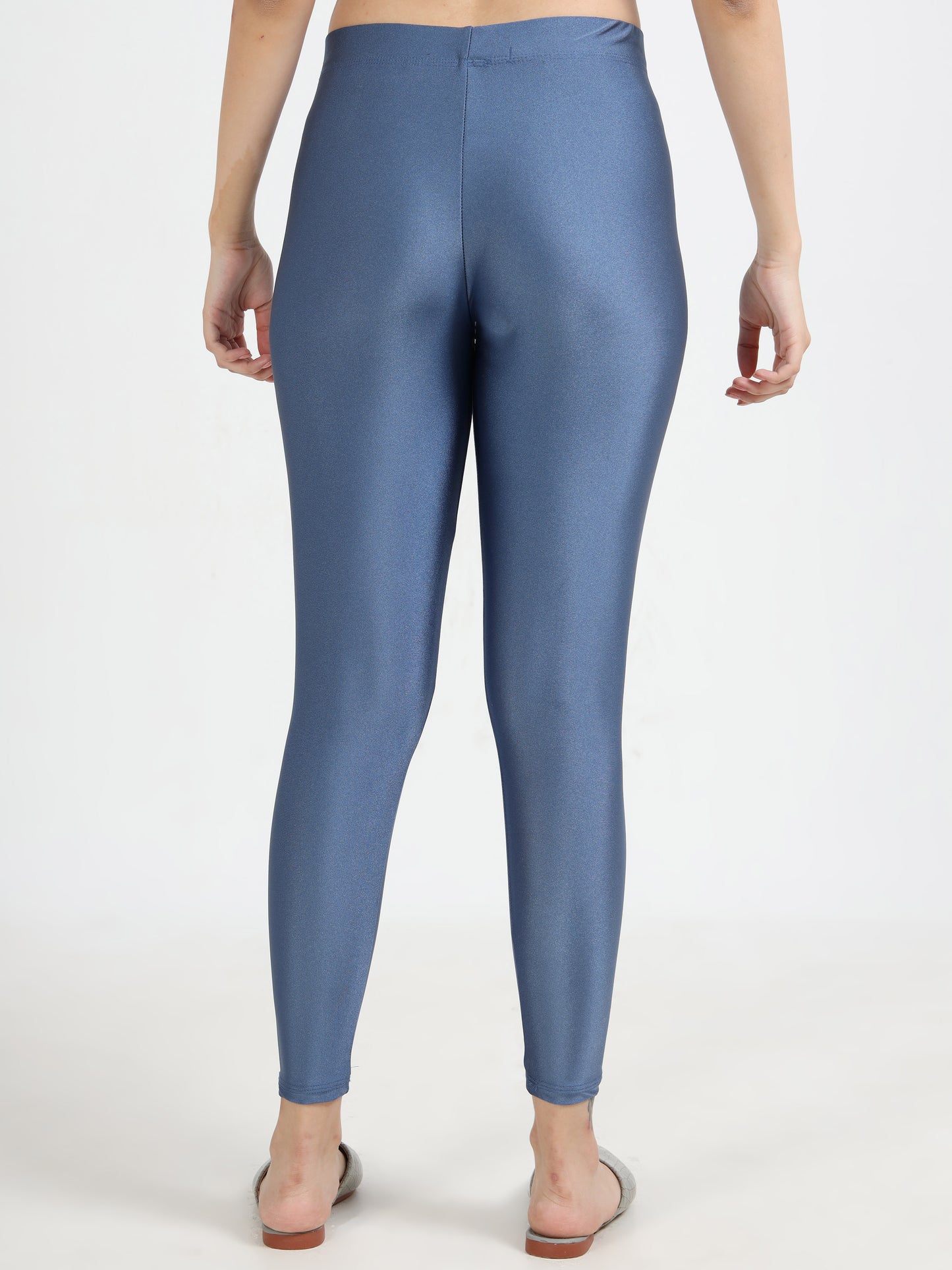 Varnam Shimmer Ankle Length Leggings  - Dark Steel Grey