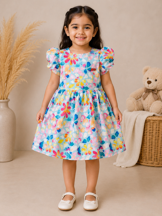Popcorn Rainbow Girls Frock