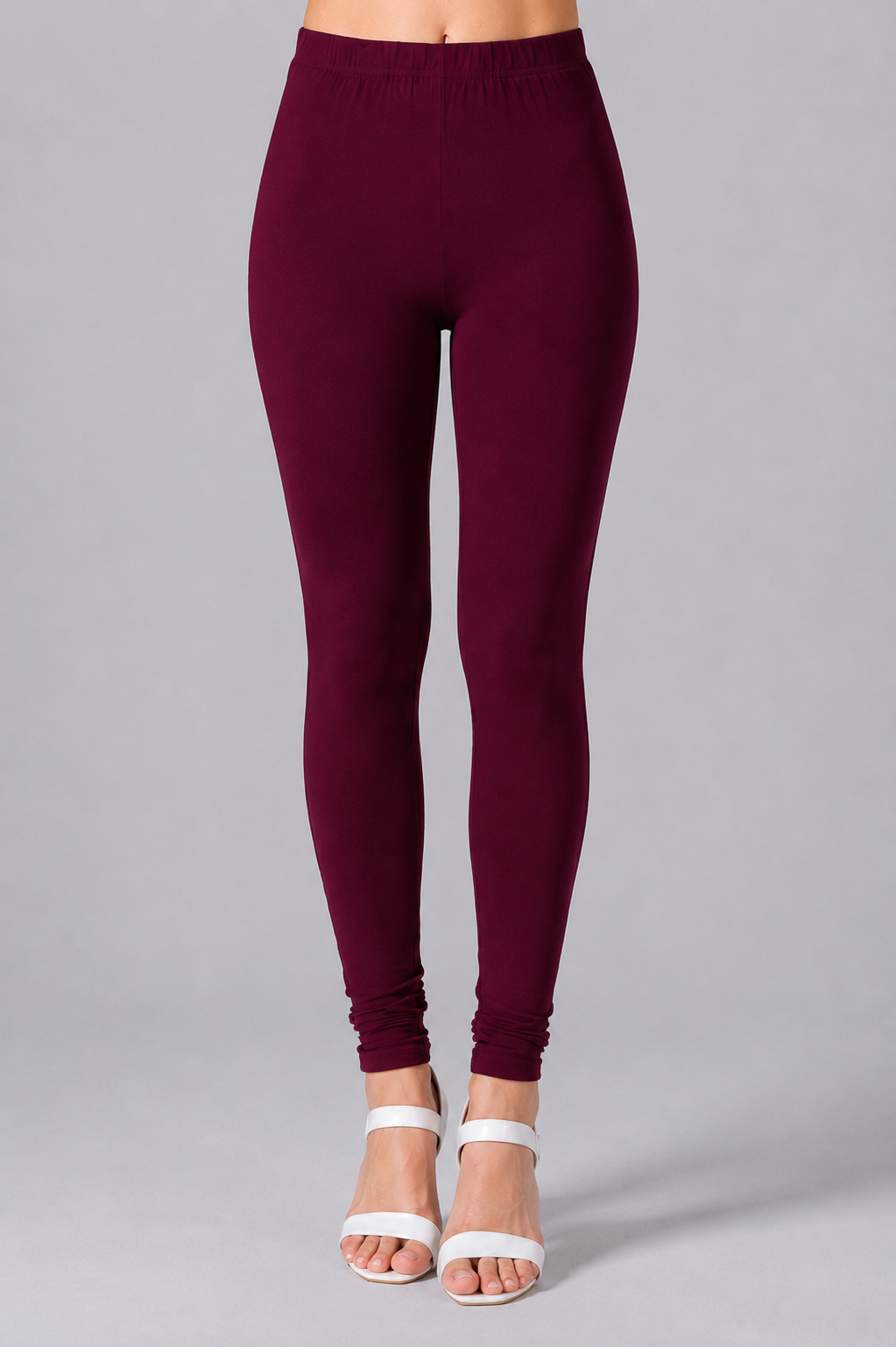 Brinda Women Full Length Cotton Leggings – Wine