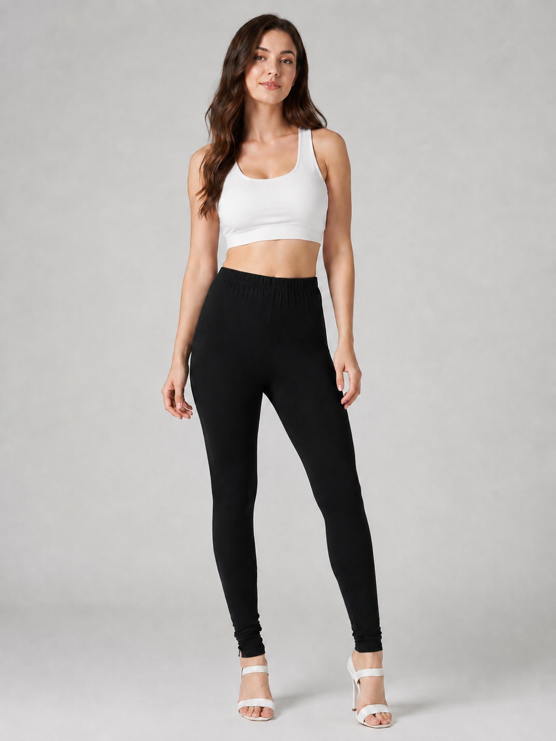 Brinda Women Full Length Cotton Leggings – Black