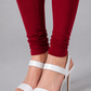 Brinda Women Full Length Cotton Leggings – Red Maroon