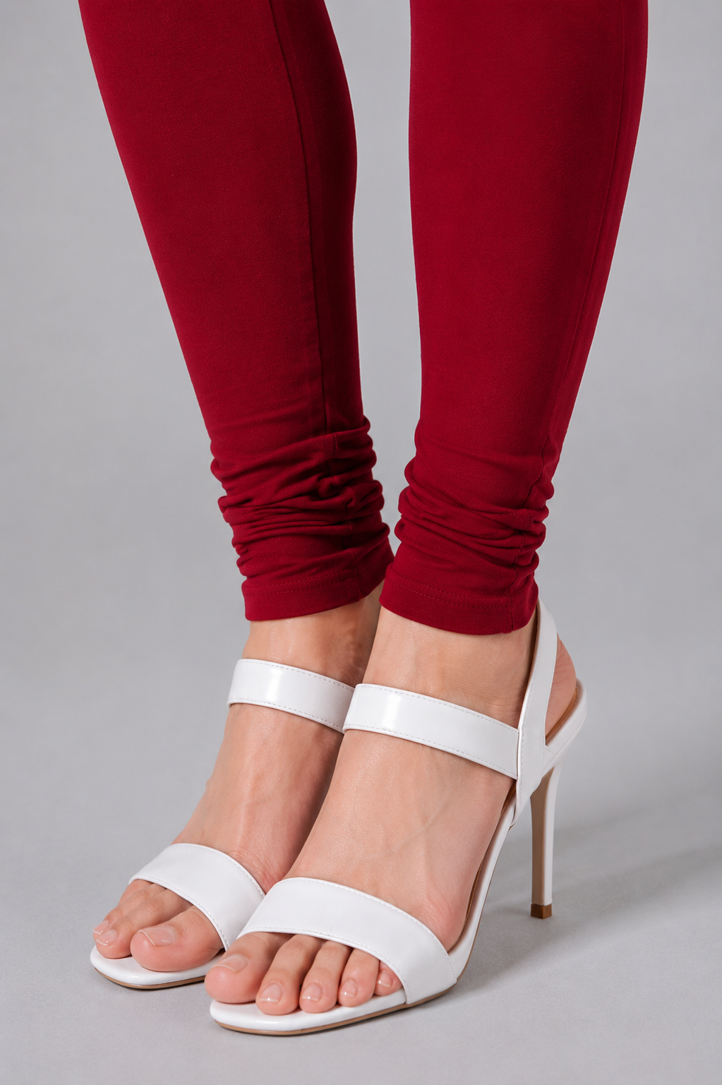 Brinda Women Full Length Cotton Leggings – Red Maroon