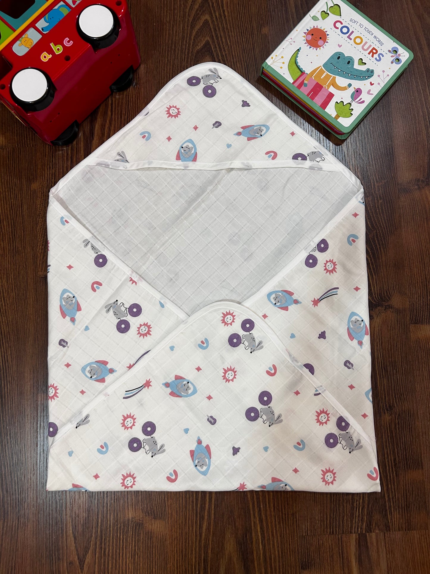 Rocket Hooded Muslin Baby Towel