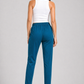 Varnam Women Lycra Slub Straight Pants – Petrol Blue