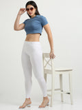 Varnam Women Ankle Length Cotton Leggings – White