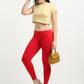 Varnam Women Ankle Length Cotton Leggings – Red