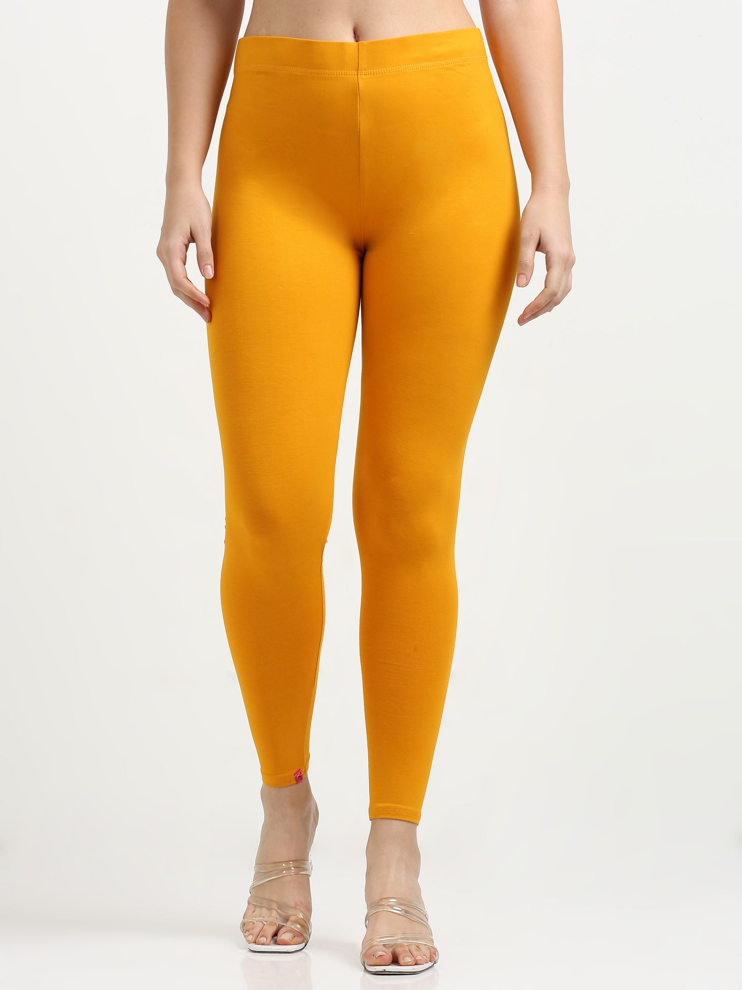 Varnam Women Ankle Length Cotton Leggings – Mustard