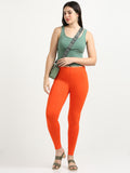 Varnam Women Ankle Length Cotton Leggings – Orange