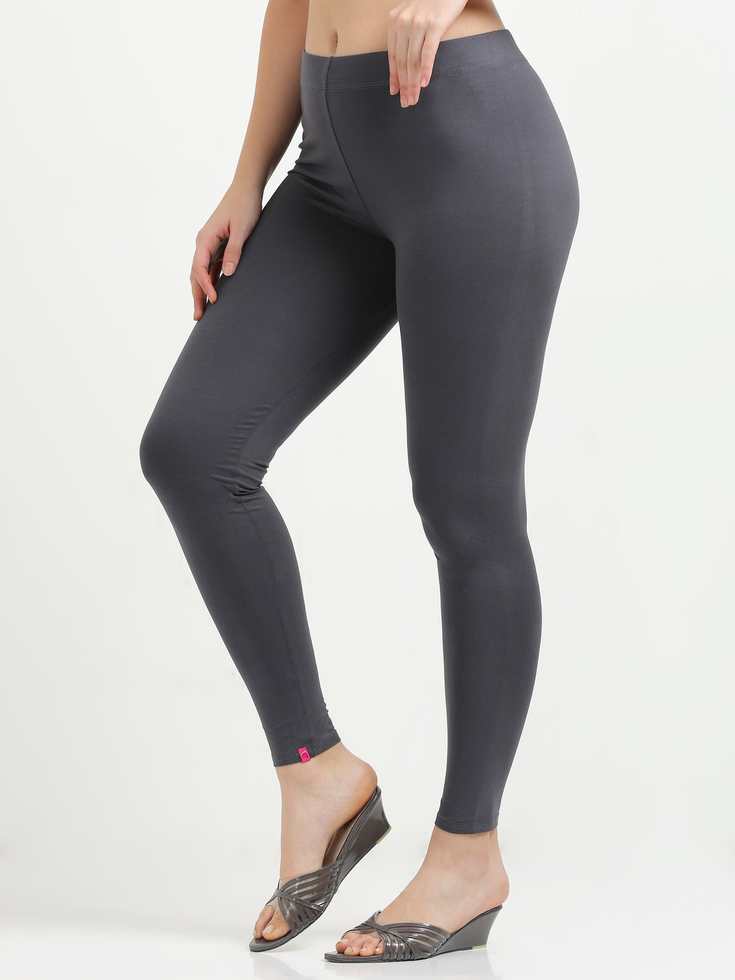 Varnam Women Ankle Length Cotton Leggings – E. Grey