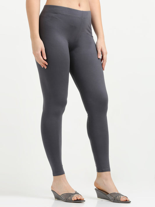 Varnam Women Ankle Length Cotton Leggings – E. Grey