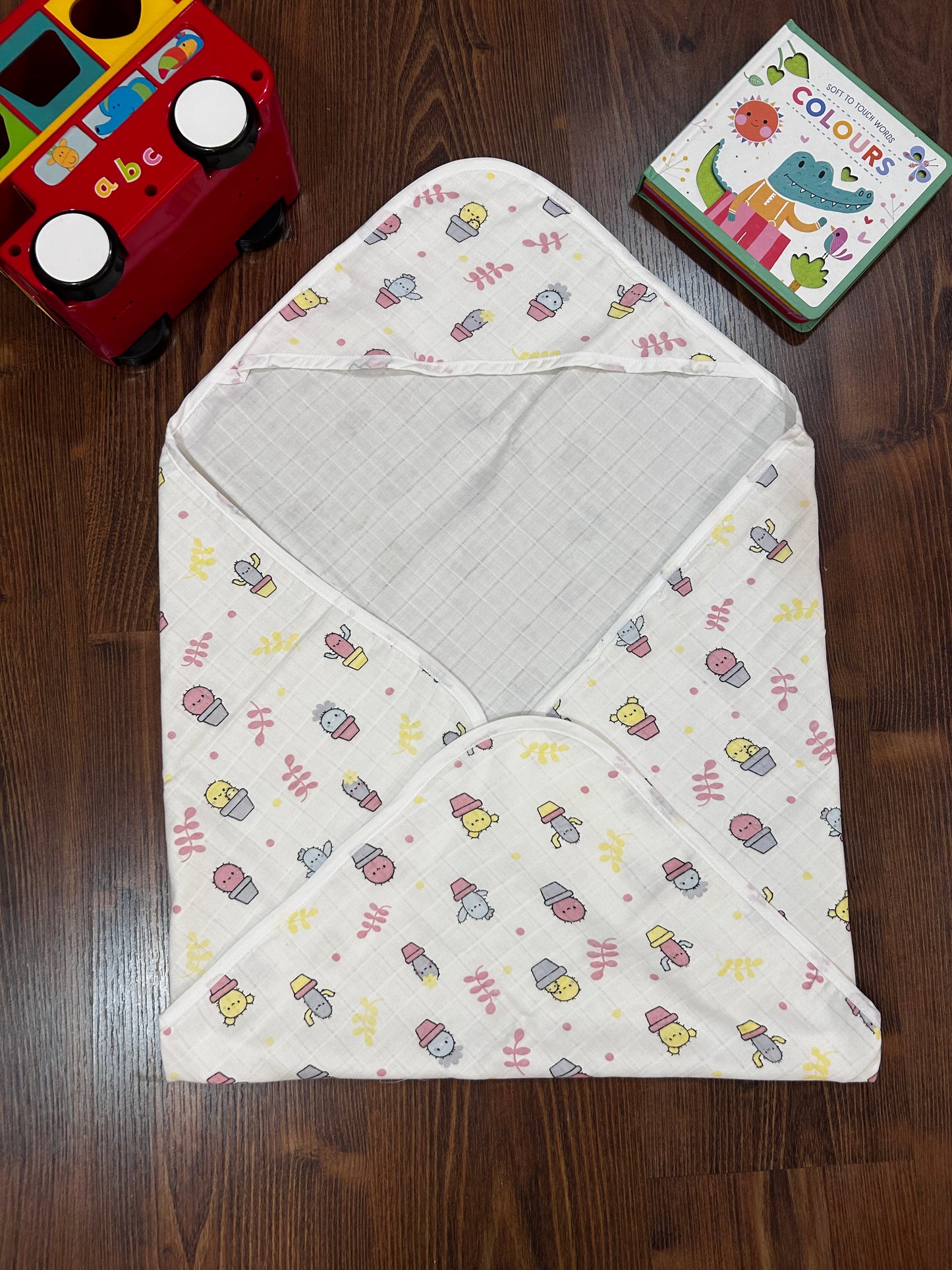 Cactus Hooded Muslin Baby Towel