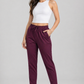 Varnam Women Lycra Slub Straight Pants – Wine