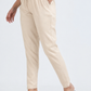 Varnam Women Lycra Slub Straight Pants - Beige