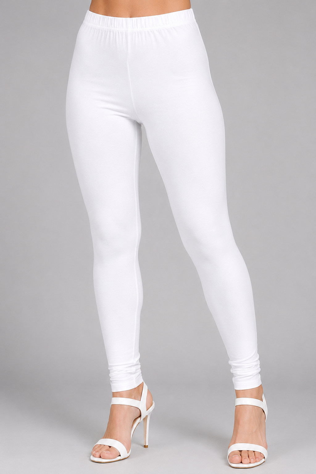 Brinda Women Full Length Cotton Leggings – White