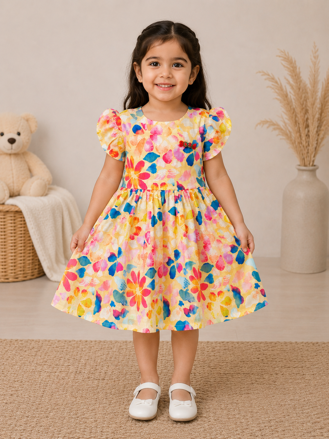 Popcorn Rainbow Girls Frock