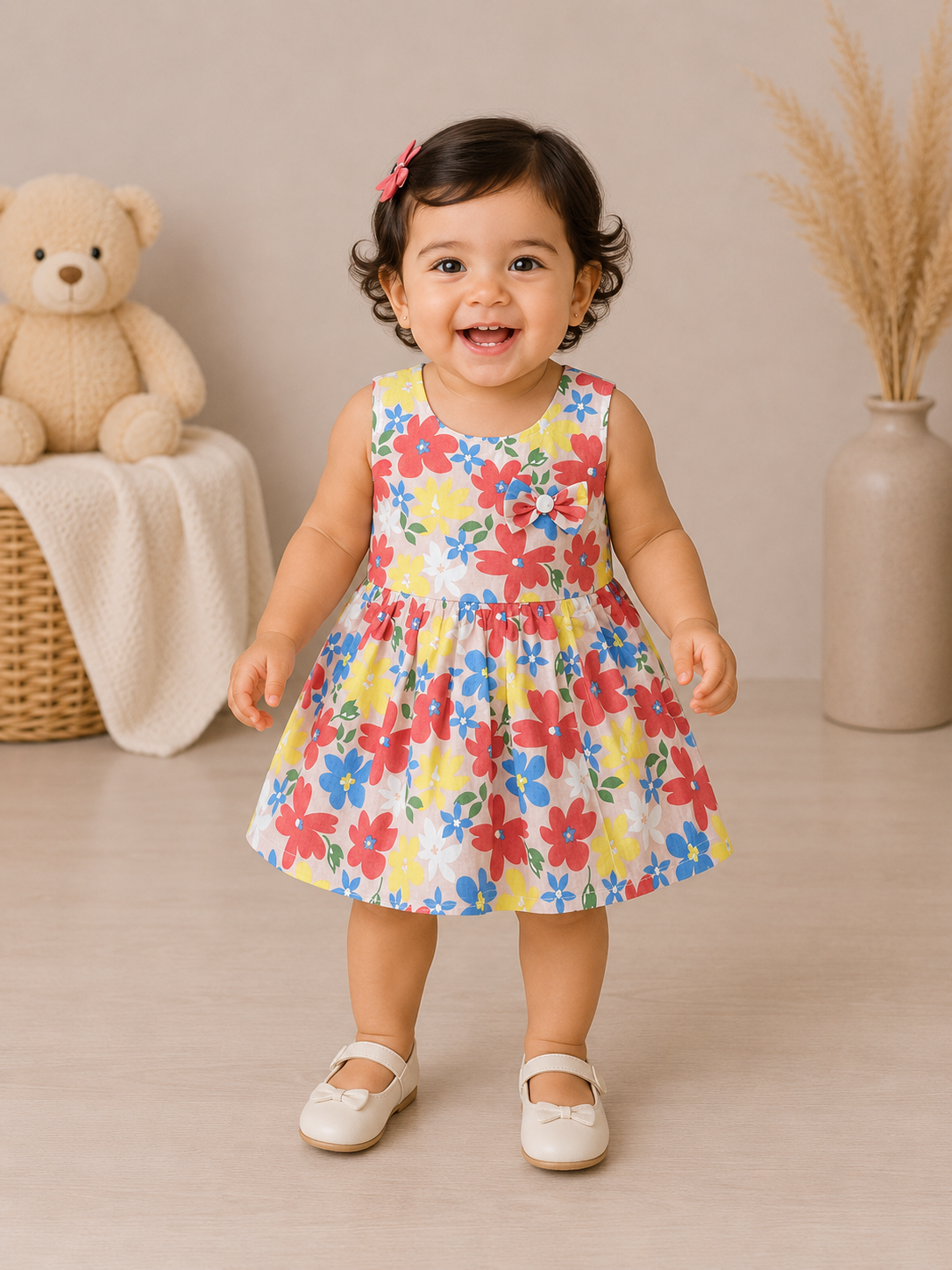 Candy Blossom Cotton Frock Pink