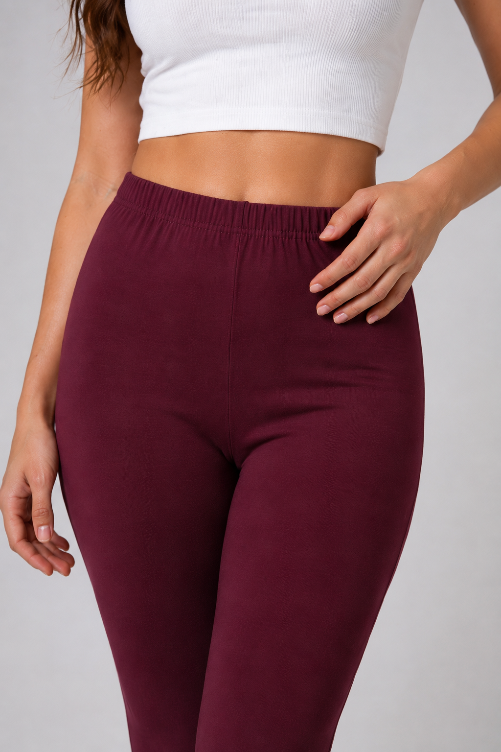 Brinda Women Full Length Cotton Leggings – Maroon