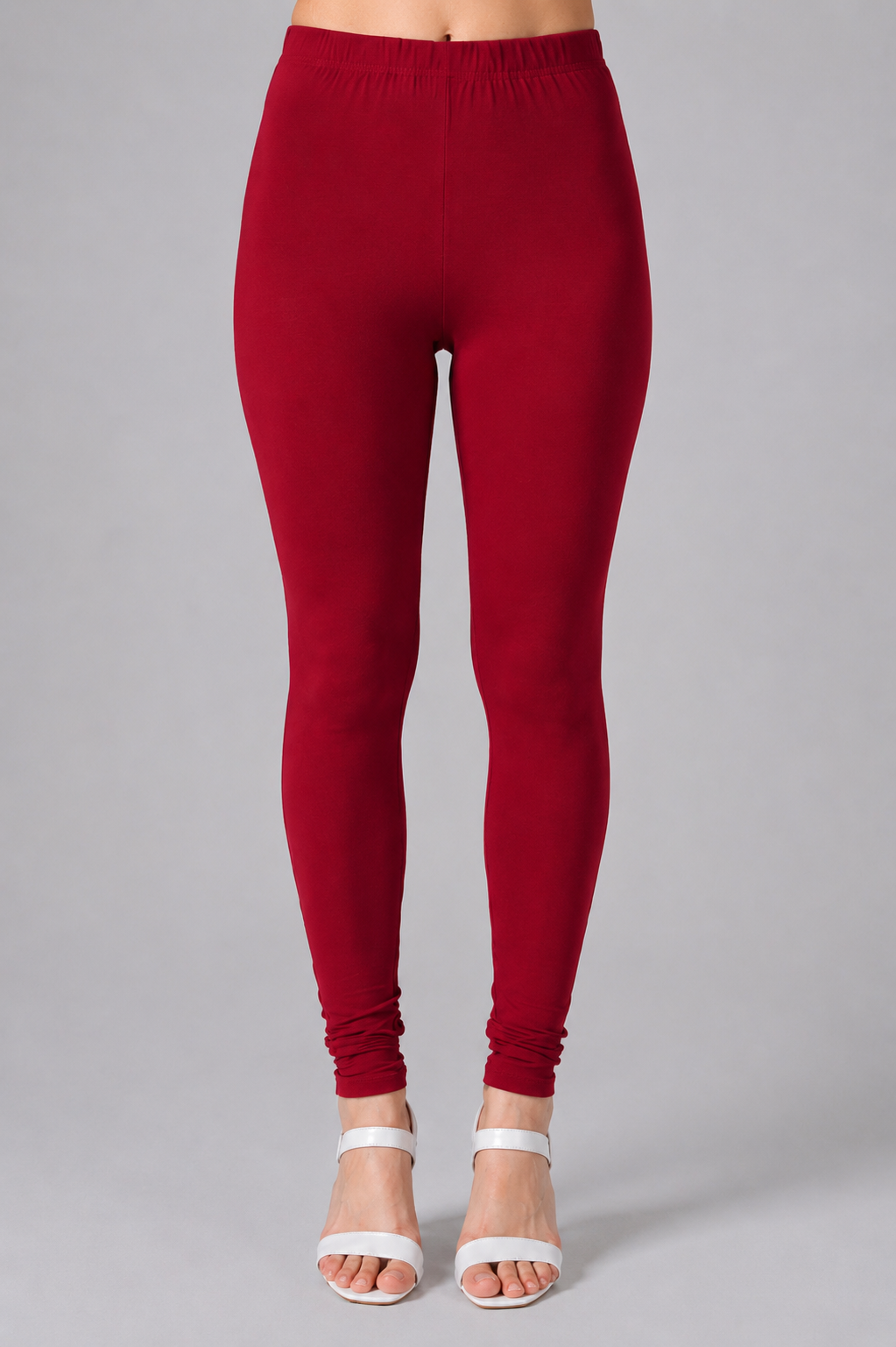 Brinda Women Full Length Cotton Leggings – Red Maroon