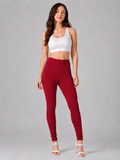 Brinda Women Full Length Cotton Leggings – Red Maroon