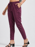Varnam Women Lycra Slub Straight Pants – Onion